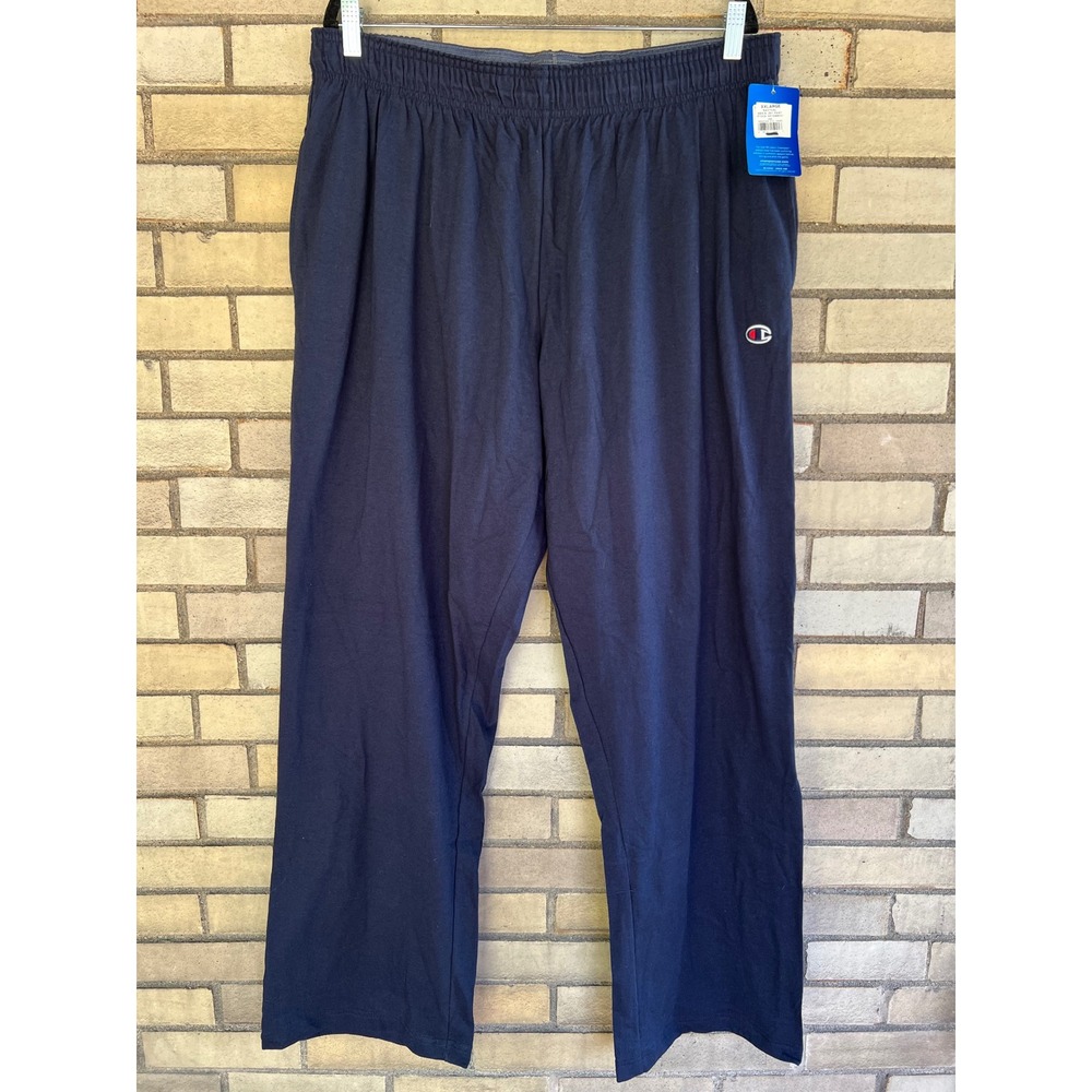 Champion Navy Blue Jersey Knit Sweatpants Straight Leg Pants Men's Size XXL NWT